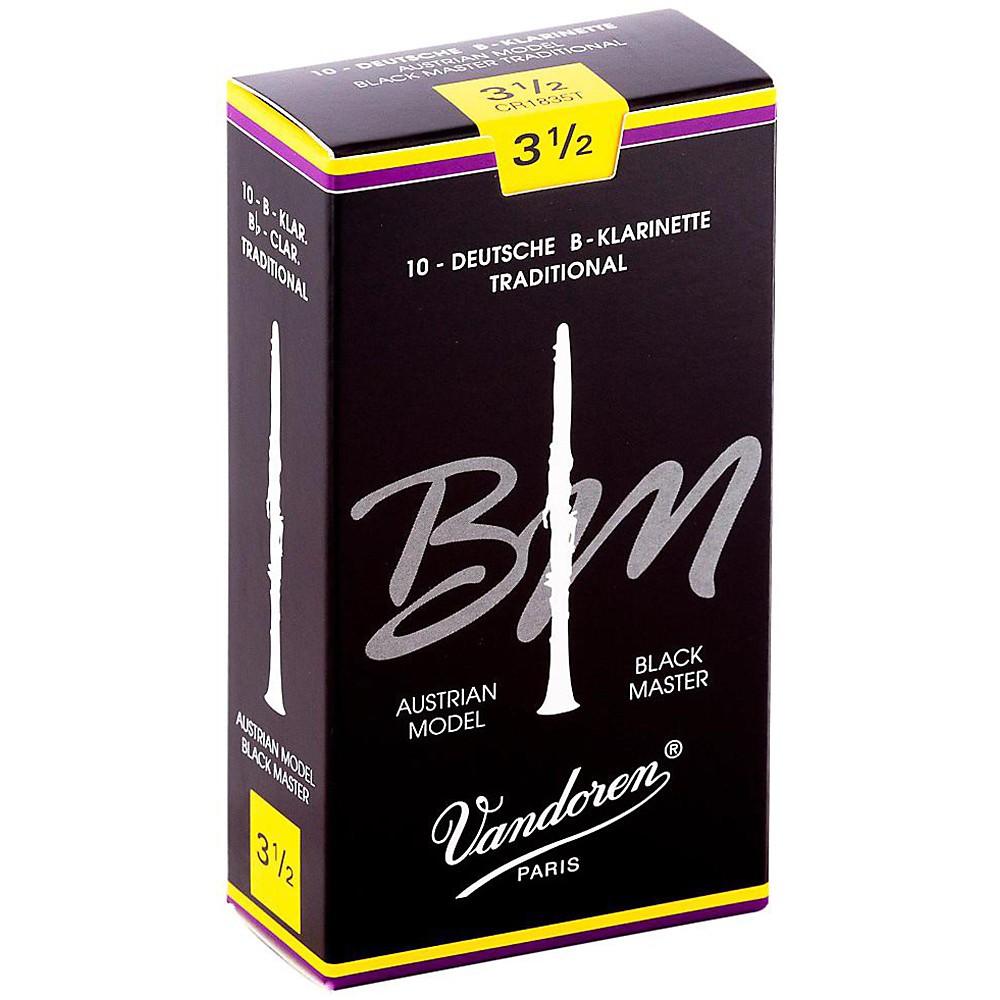 Vandoren Black Master Traditional Bb Clarinet Reeds Box of 10, Strength 3.5