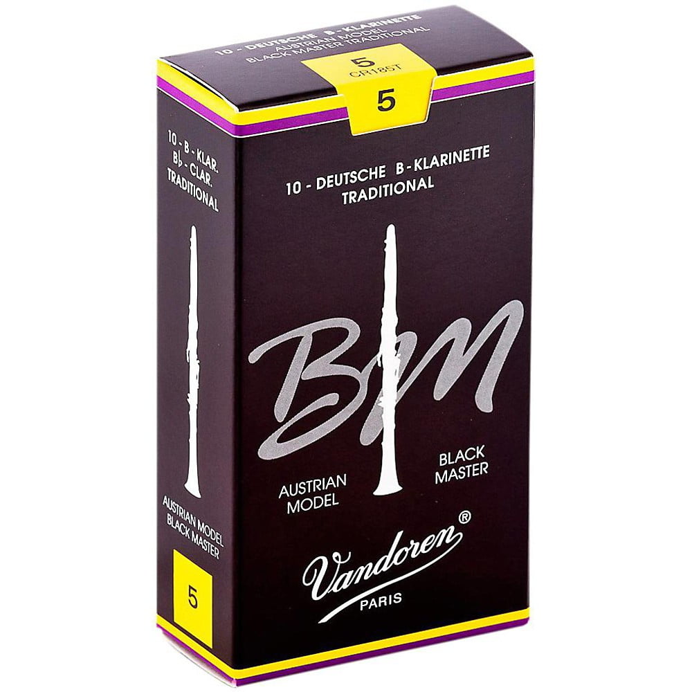 Vandoren Austrian Cut Bb Clarinet Black Master Traditional Reeds - 10 Per Box