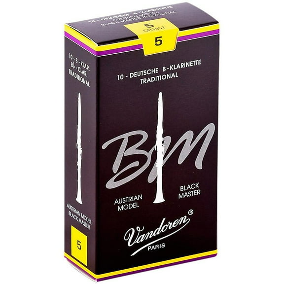 Vandoren Austrian Cut Bb Clarinet Black Master Traditional Reeds - 10 Per Box