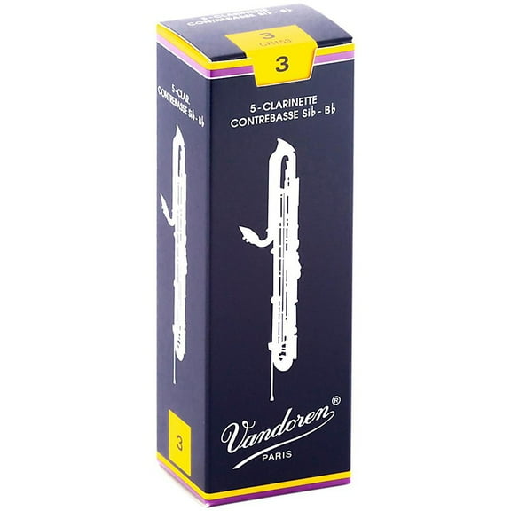 Vandoren Contrabass Clarinet Traditional Reeds Strength #3; Box of 5