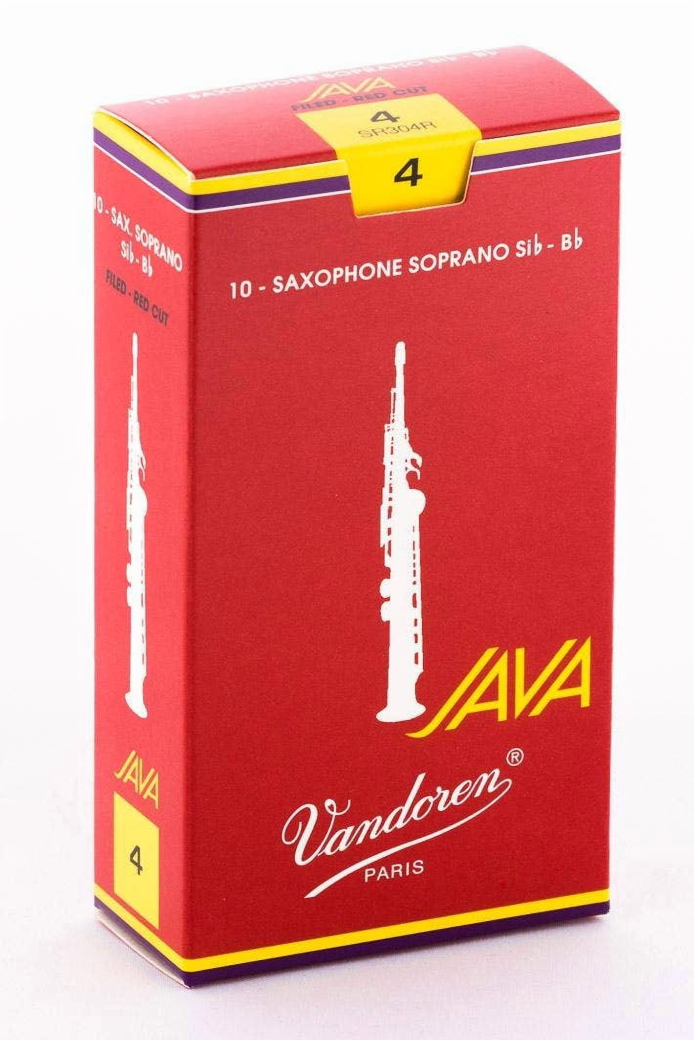 Vandoren JAVA Red Soprano Saxophone Reeds Strength 4, Box of 10