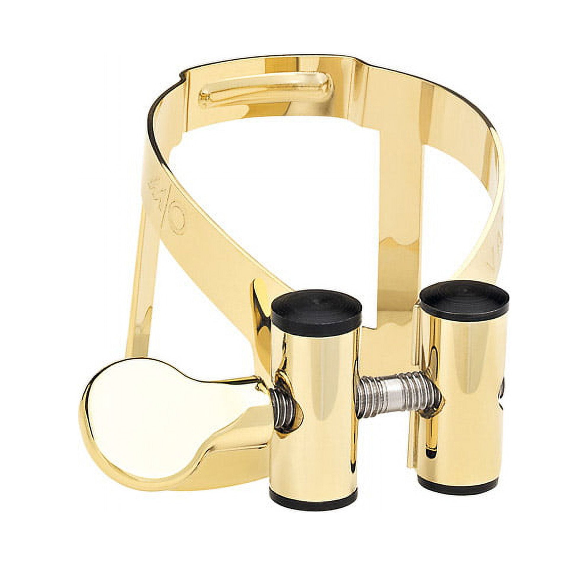 Vandoren MO Ligature and Plastic Cap for Soprano Saxophone; Gold Plated Plated