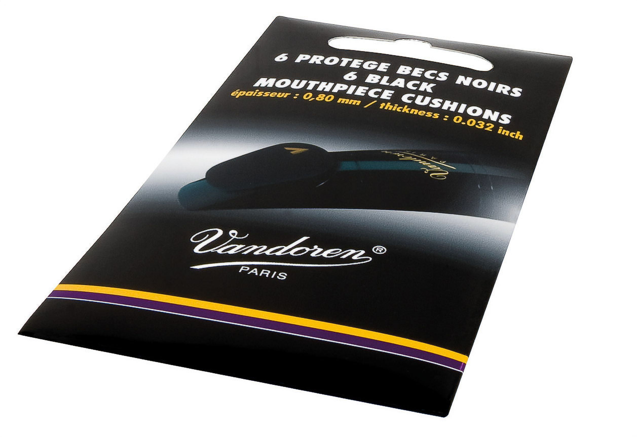 Vandoren Mouthpiece Cushions; Black; Thick; 0.80mm/.032"; Pack of 6