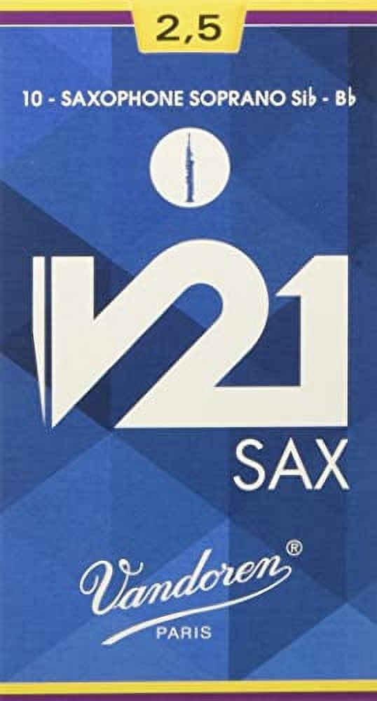 Vandoren SR8025 Sop Sax V21 Reeds Strength 2.5; Box of 10