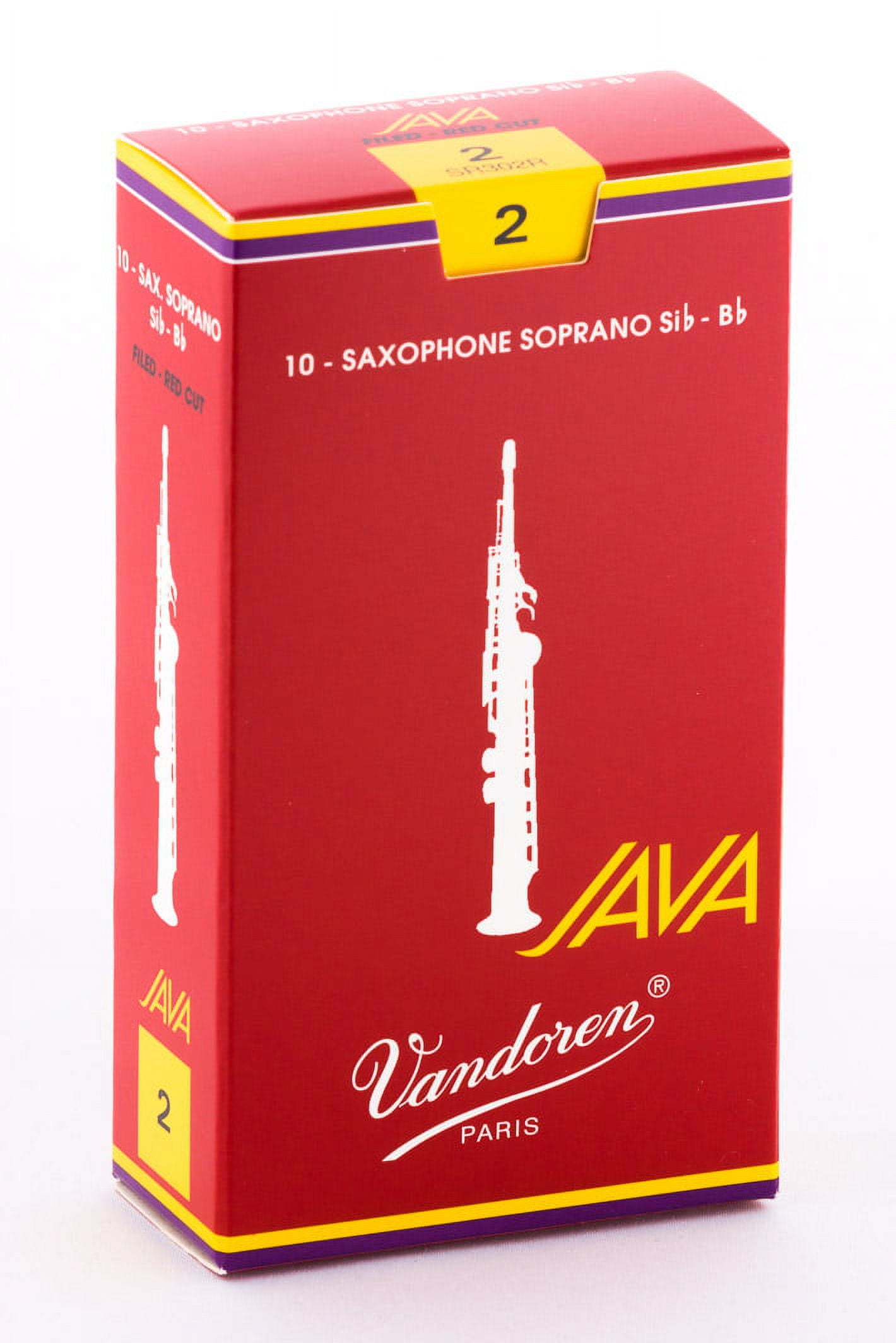 Vandoren Soprano Sax Java Red Reeds Strength #2; Box of 10