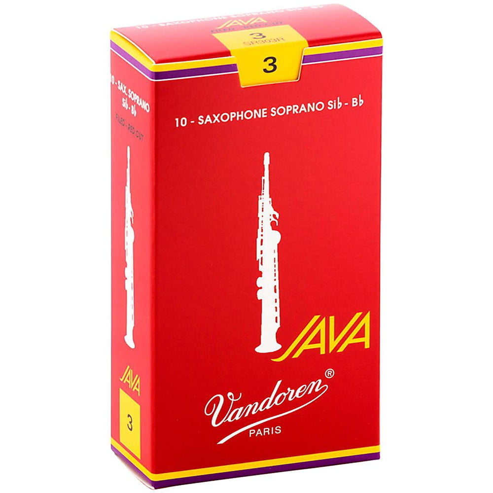 Vandoren Soprano Sax Java Red Reeds Strength #3; Box of 10