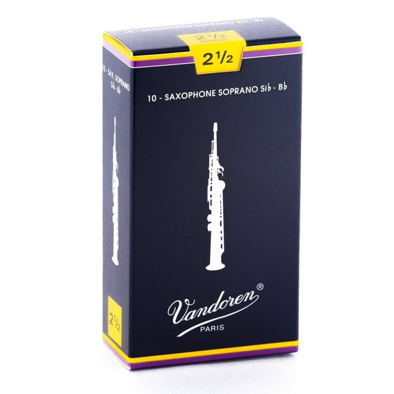 Vandoren Soprano Sax Traditional Reeds Strength #2.5; Box of 10