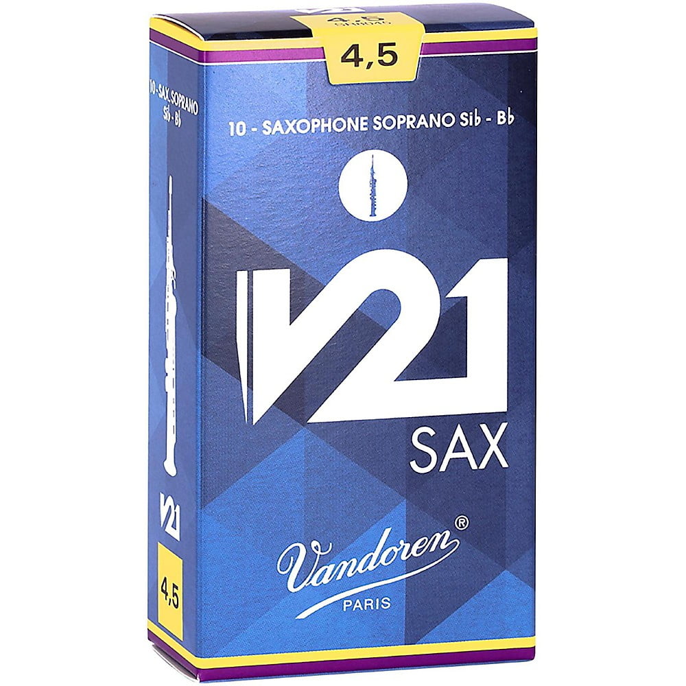 Vandoren Soprano Sax V21 Reeds Strength 4.5, Box of 10