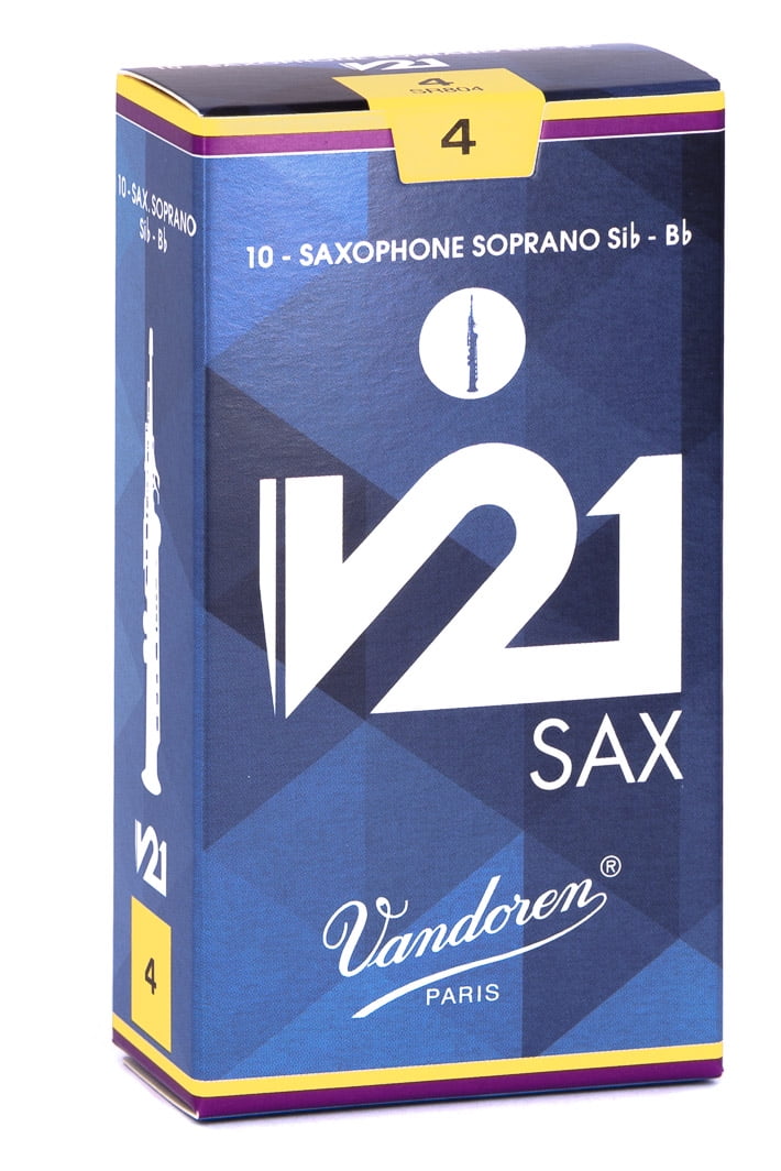 Vandoren Soprano Sax V21 Reeds Strength #4; Box of 10