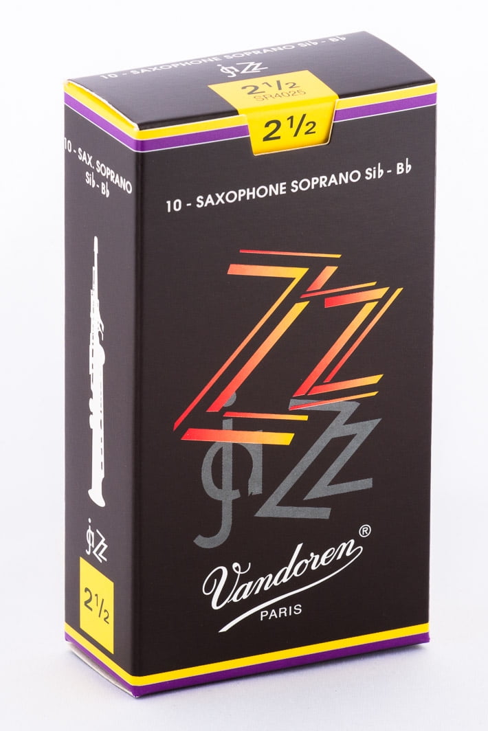 Vandoren Soprano Sax ZZ Reeds Strength #2.5; Box of 10
