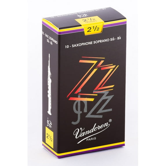 Vandoren Soprano Sax ZZ Reeds Strength #2.5; Box of 10