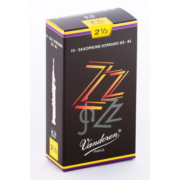 Vandoren Soprano Sax ZZ Reeds Strength #2.5; Box of 10