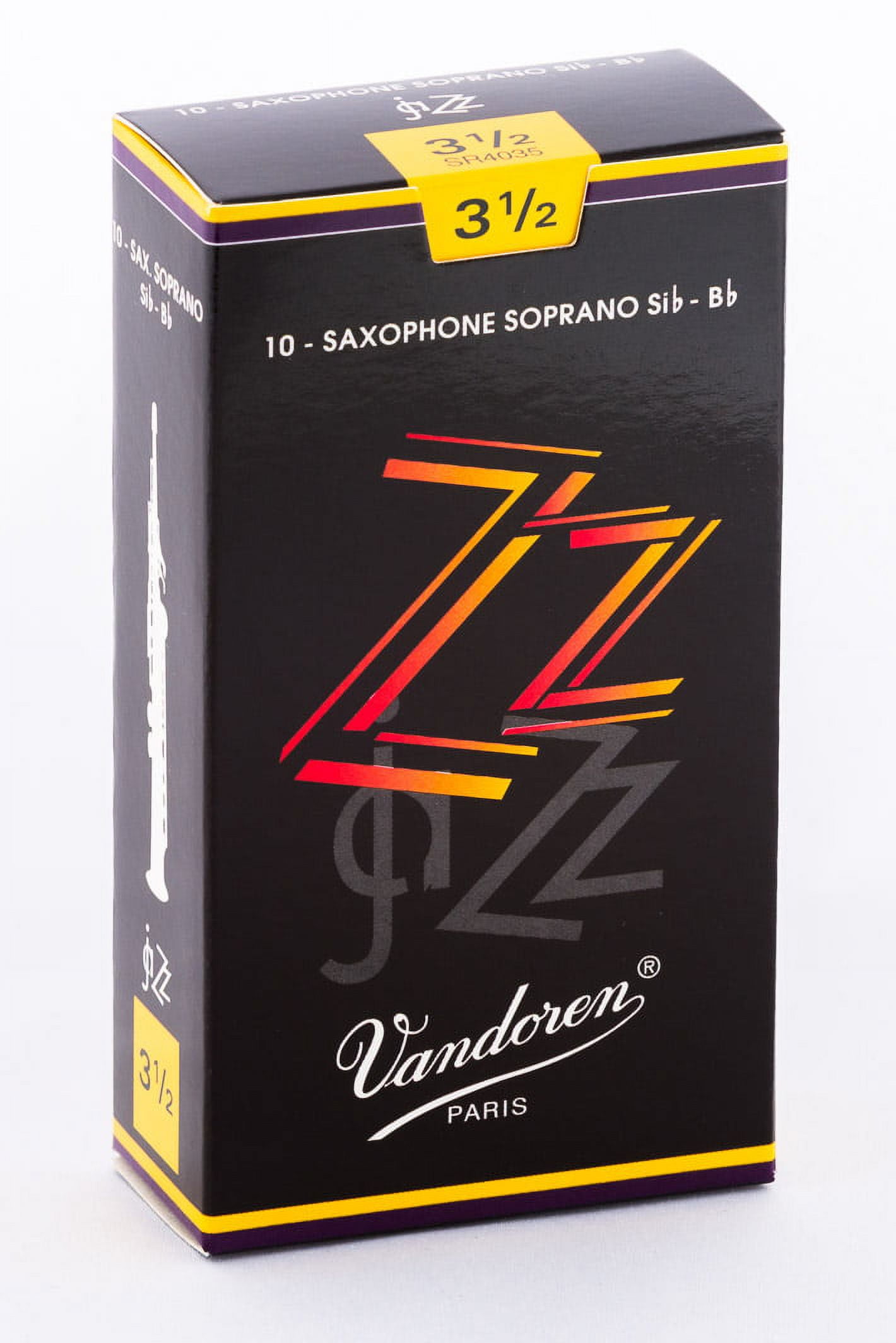 Vandoren Soprano Sax ZZ Reeds Strength #3.5; Box of 10