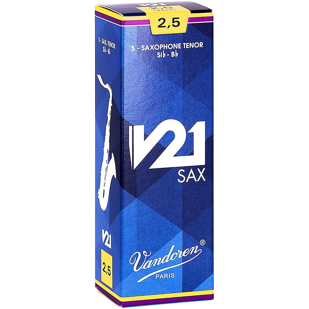 Vandoren Tenor Sax V21 Reeds Strength #2.5; Box of 5