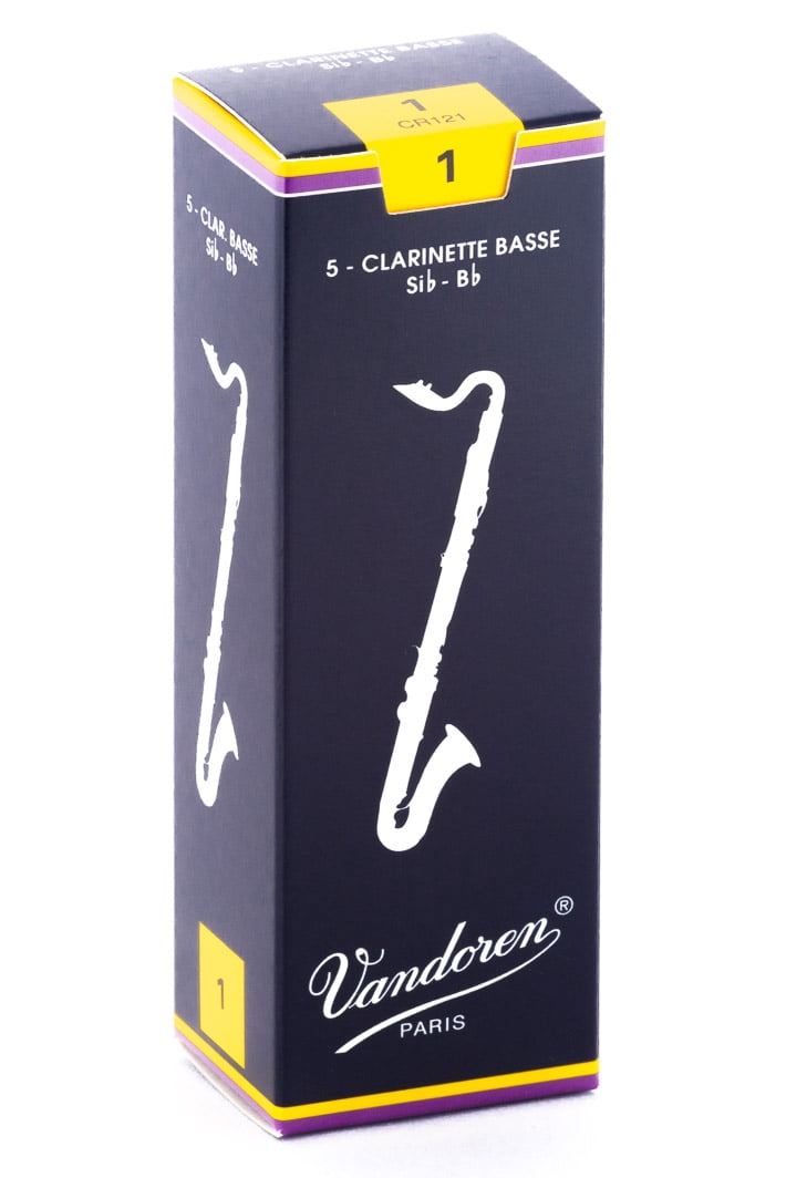 Vandoren Traditional Series Bass Clarinet Reeds, Box of 5, Strength 1