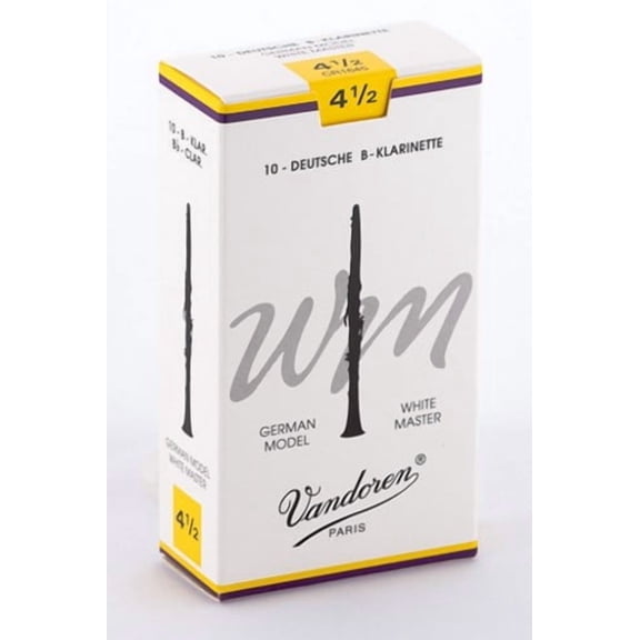 Vandoren White Master German Bb Clarinet Reeds / Non-Traditional Cut - 10 Per Box