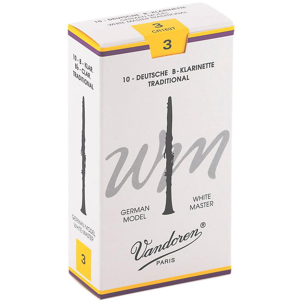 Vandoren White Master Traditional Bb Clarinet Reeds Box of 10, Strength 3