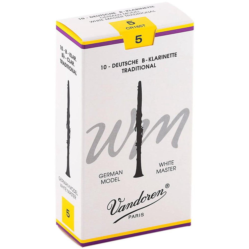 Vandoren White Master Bb Clarinet Reeds Strength 5, Box of 10