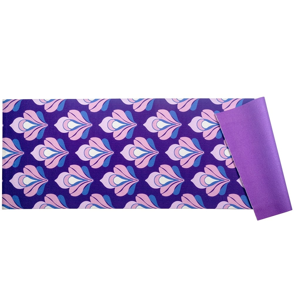 Vandue AUM 4mm Soft Foam Tech Lilla Series Yoga Exercise Mat - 68" x 24" - Perfect for Yoga/Pilates/Floor Exercises Ohm Flower