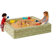 Vandue Modern Home 4 قدم &times; 4 قدم جميع الأحوال الجوية HDPE Sandbox Kit، بيج