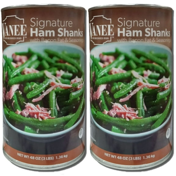 Vanee Signature Ham Shanks With Bacon Fat Value Pack | 48 Ounce Can | Pack of 2