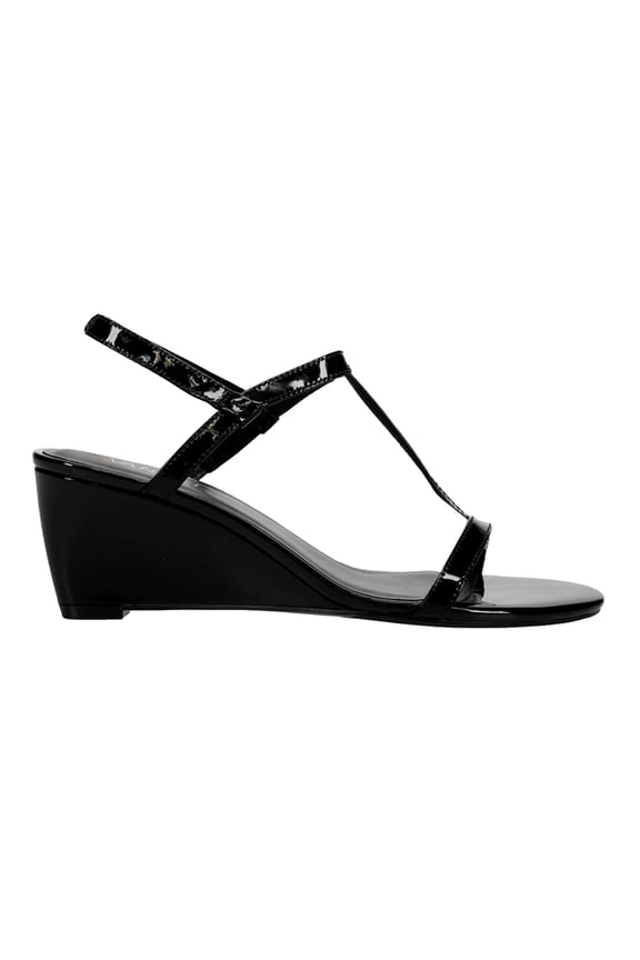 Mohan Wedge Sandal Black Patent  312918-BLK Women's Size 13