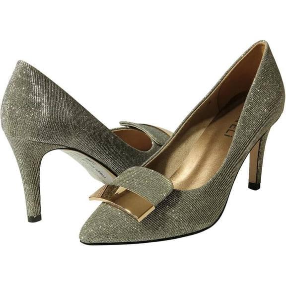 Vaneli Sabrin Pumps Women's US 8 Gray Leather Pointed Toe Stiletto Heel KHD741