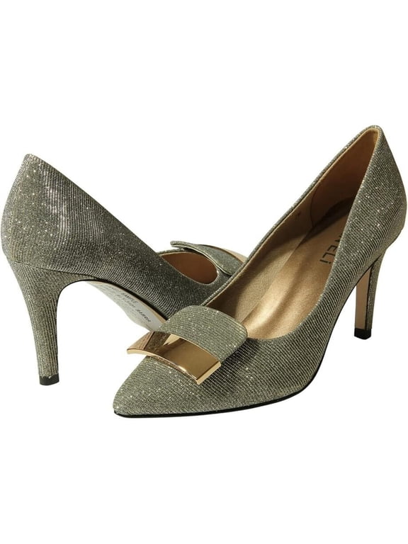 Vaneli Sabrin Pumps Women's US 8 Gray Leather Pointed Toe Stiletto Heel KHD741