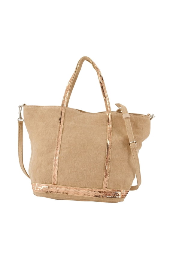 Women's S Shopper Bag - Linen - Pink Pink