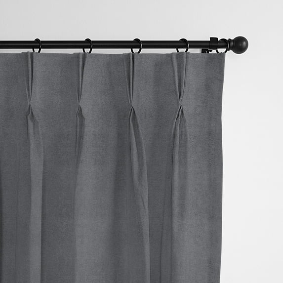 Vanessa Charcoal Pinch Pleat Drapery Panel - Pair 20"x84"