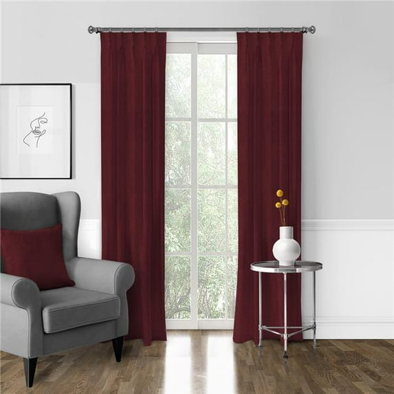 Vanessa Pinch Pleat Drapery Panel, Merlot - 40 x 132 in. - Pack of 2