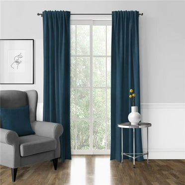 Vanessa Pole Top Drapery Panel, Navy - 50 x 84 in. - Pack of 2