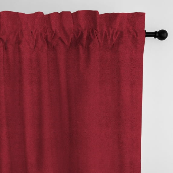 Vanessa Red Pole Top Drapery Panel - Pair 50"x108"