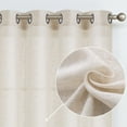 thumbnail image 1 of Vangao Linen Blended Crude Curtains Light Filtering Semi Sheer Curtains 2 panels for Living Room Bedroom Grommet Drapes 52" x 84", 1 of 7