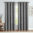 thumbnail image 1 of Vangao Linen Texture Curtains Grey Thermal Insulated Light Reducing Curtains for Bedroom Living Room Grommet Drapes 2 Panels 52" x 108", 1 of 7