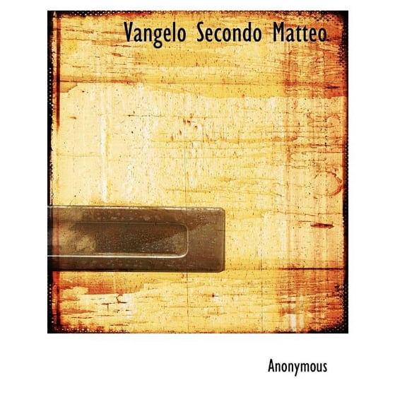 Vangelo Secondo Matteo (Paperback)