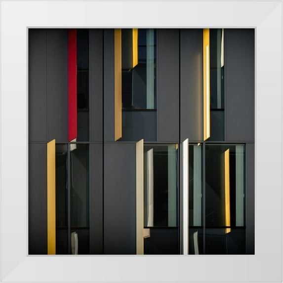 Vangindertael, Luc 26x26 White Modern Wood Framed Museum Art Print Titled - Windows Trilogy