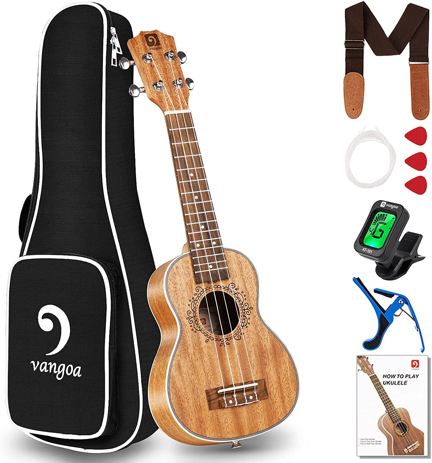 21 Inch Wood Hawaiian Guitar Uke Soprano Ukulele 4 Strings Beginners Kid Gift Stringspick I1762122491
