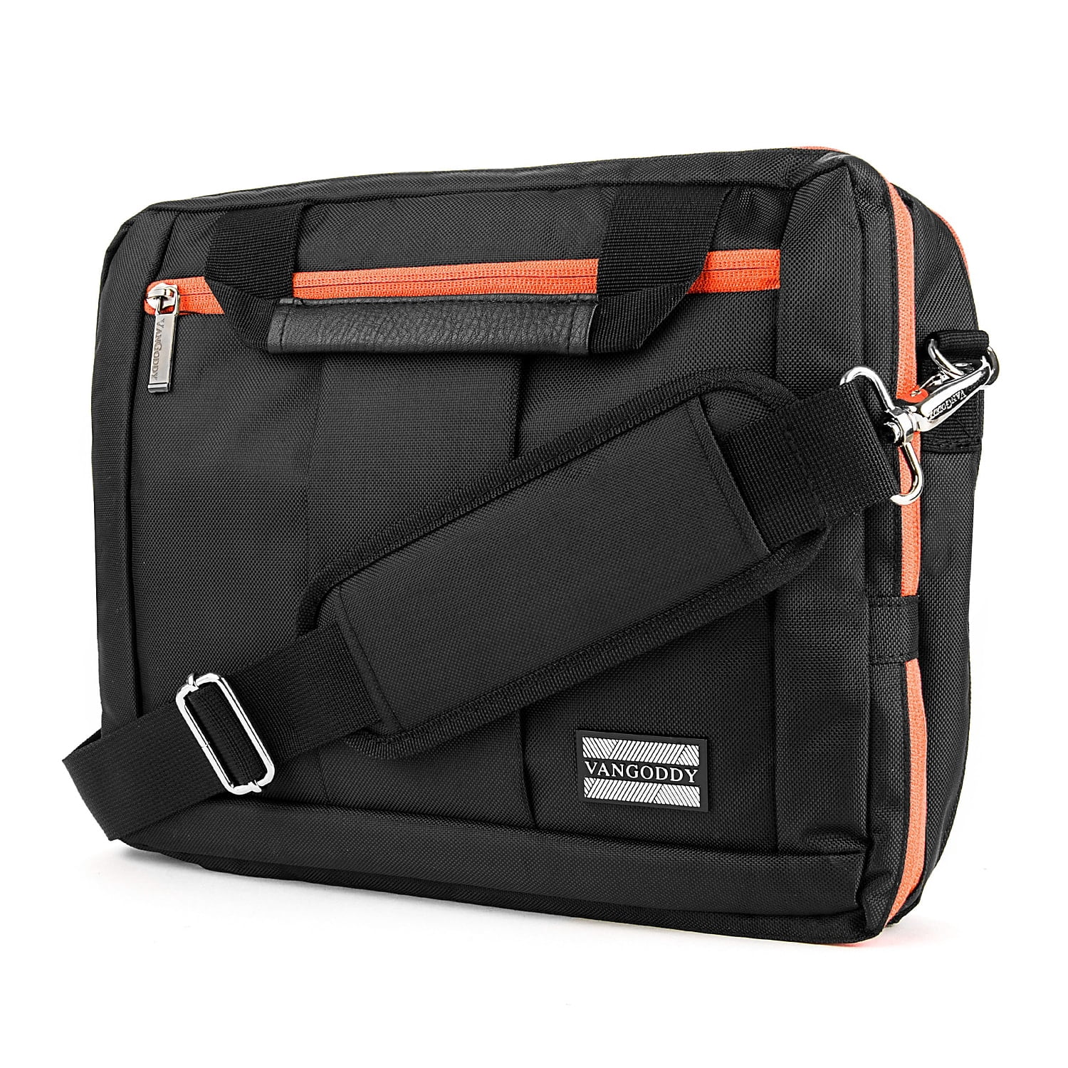 Vangoddy Laptop Briefcase Black/Orange Nylon (PT_NBKLEA284_17)
