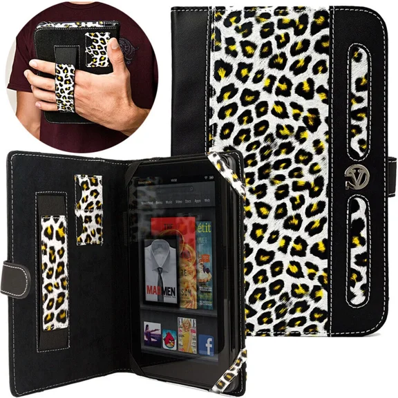 Vangoddy Leopard Tablet Leather Protective Case Cover For 7" Amazon Fire 7 12Th