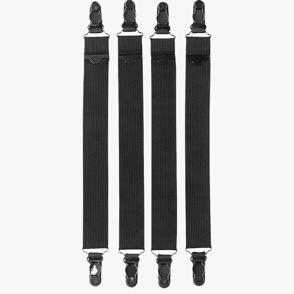 Vanguard CLOTH Adjustable Heavy Duty Shirt Garter, Black, 2 Pair