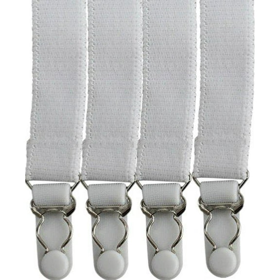 Vanguard CLOTH Adjustable Heavy Duty Shirt Garter, White, 2 Pair (4 Pieces)