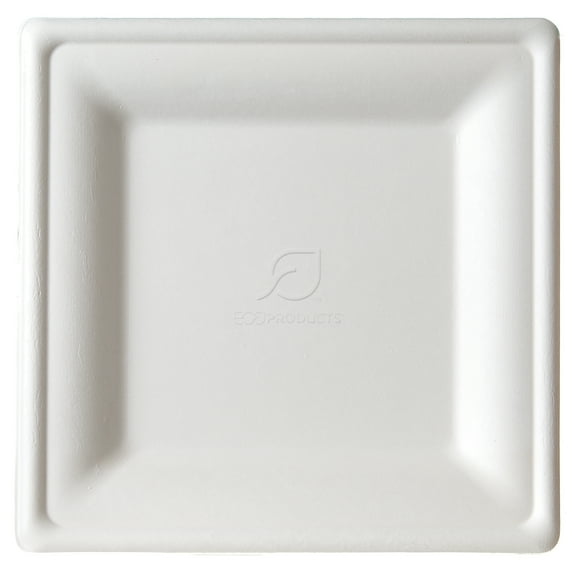 Vanguard Renewable & Compostable Square Molded Fiber Plates - Medium