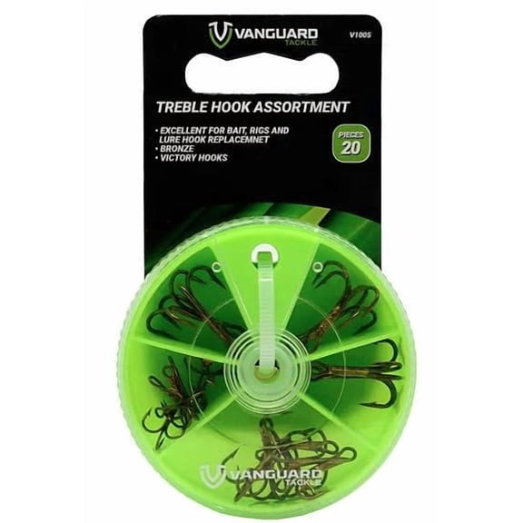 Vanguard Tackle V1005 Treble Hook Asst 20 Pieces
