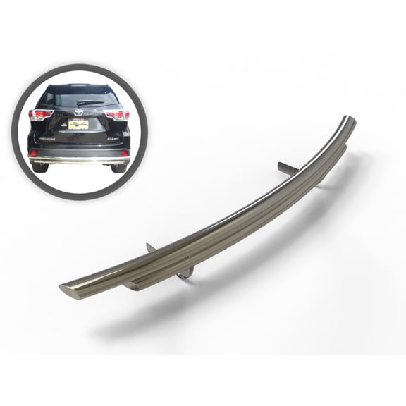 Vanguard VGRBG-0830-0181SS Stainless Steel Double Layer Rear Bumper Guard | Compatible with 20-22 Toyota Highlander