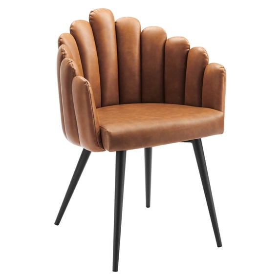 Vanguard Vegan Leather Dining Chair-EEI-4678-BLK-TAN
