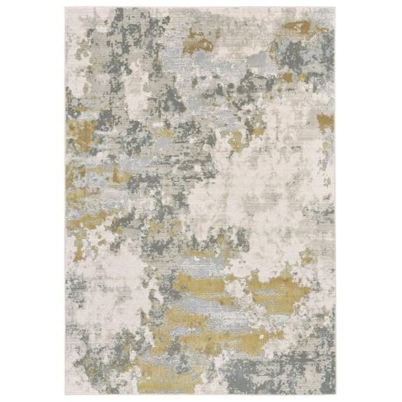 Vanhorn Metallic Abstract Rug, Golden Glow/Ivory, 8ft x 11ft Area Rug