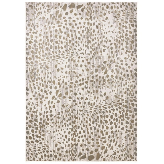 Vanhorn Metallic Animal Print Rug, Brown/Ivory, 1ft-8in x 2ft-10in Accent Rug