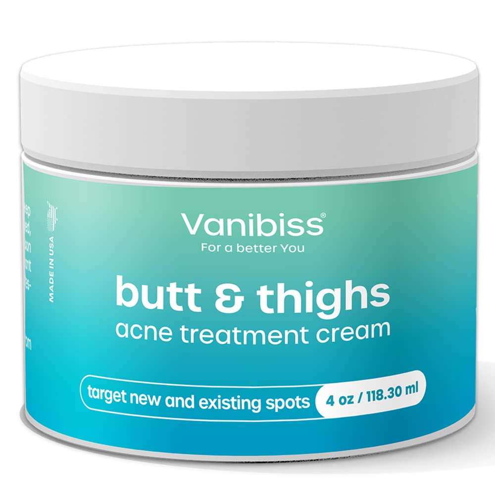 Vanibiss Butt & Thighs Acne Treatment Cream - Butt Acne Clearing Cream for  Pimples, Zits, Razor Bumps, Dark Spots - Acne Clearing Lotion for Buttocks  & Body - Inner Thigh Blackhead Remover (