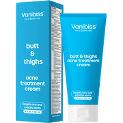 Vanibiss Butt and Thighs Acne Treatment Cream with 2% Salicylic Acid, Exfoliates & Repairs Acne-Prone Skin, 4oz